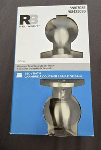 Qty 2 Reliabilt Bola Stainless Steel Privacy Door Knob