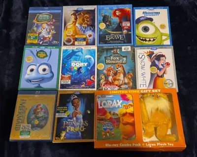 11 Disney Blu-Ray / DVDS Brand New Alice in Wonderland, Beauty +, View more