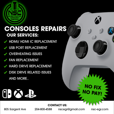 We service video game consoles, from current generation to next generation! Find us, your local shop...