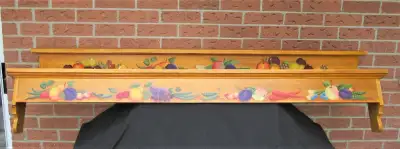 Solid Maple Long Wall Mount Shelves Hand Painted By Artist, View more