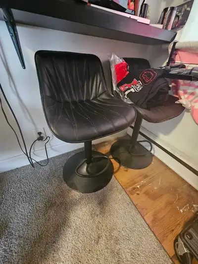 2 YOUNIKE leather bar stools, View more