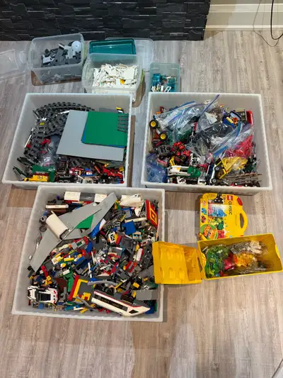 Years and years of LEGO. Train sets, car sets and LEGO city.
