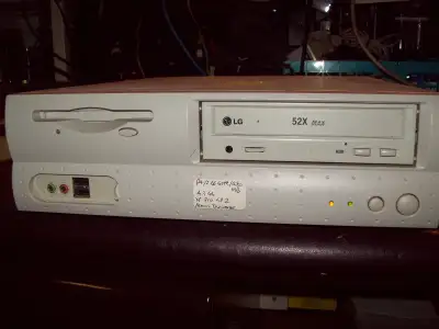 This is a P4 desktop PC with 480MB ram and a 4.3GB HD with XP Pro SP2 installed.Can sell just the de...