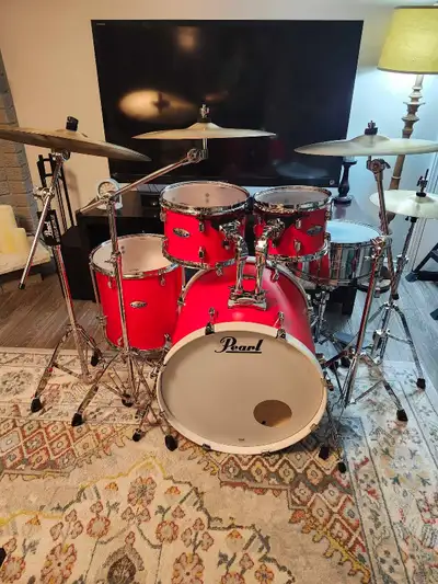 5 pc. Pearl Decade Maple drums, hardware, Zildjian cymbals., View more