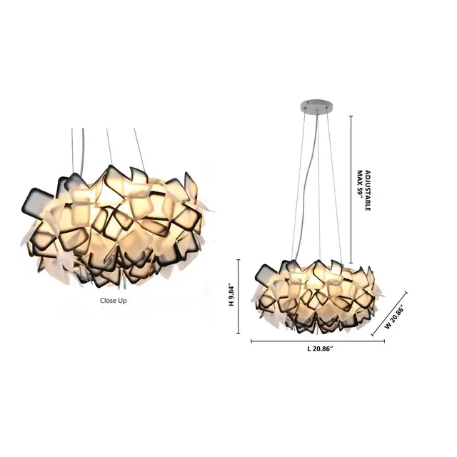 1-Light White And Black Acrylic Cloud LED Chandelier in Indoor Lighting & Fans in Hamilton - Image 7