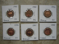 High grade Canadian 1 cent Penny coins
