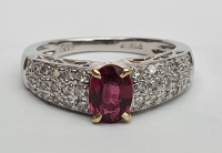 MOTHER'S DYA SPECIAL Natural Ruby Diamond Platinum Ring