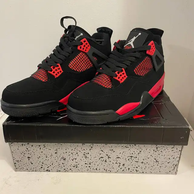 Brand New Air Jordan 4 Red Thunder – Size 9/9.5 US (with Box) in Men's Shoes in City of Toronto - Image 3