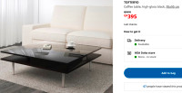Black Gloss Coffee Table with Storage Drawers -Almost new
