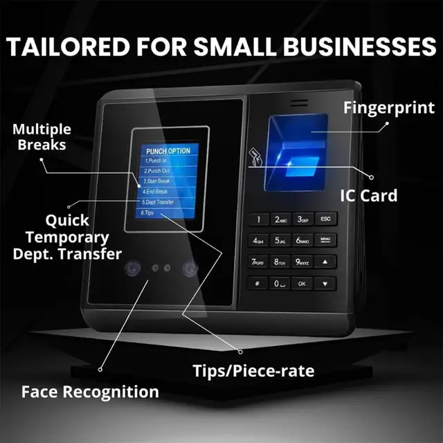 NEW Time Clock Face, Card, Fingerprint Attendance No Monthly Fee63234937346691121