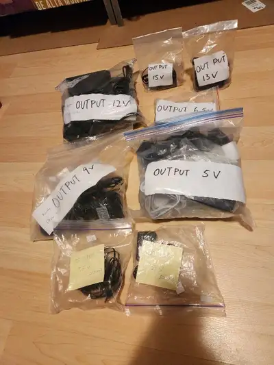 I'm offering a selection of used power adapters with various output voltages including 5V, 6.5V, 9V,...