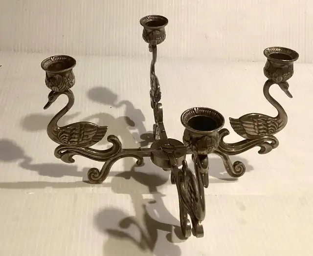 Vintage Silver Plated Swans Candelabra Centrepiece in Arts & Collectibles in St. Catharines - Image 7