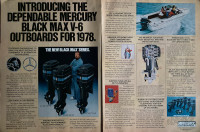1978 Mercury Black Max V-6 Outboards 2-Page Original Ad