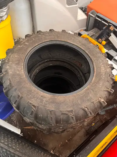 These Armstrong UTV tires, sized 27x9.00R14 and 27x11.00R14, are perfect for tackling off-road terra...