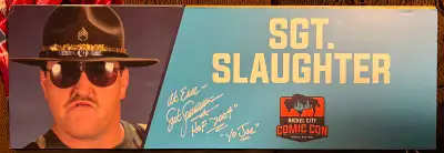 Sgt Slaughter Event Used Sign 1/1 Autographed