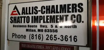 Genuine Allis Chalmers enamel sign from 1970s. Never used in excellent condition. About 25 by 12 inc...