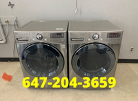 LG Front Load Graphite Washer and Dryer Set For Sale