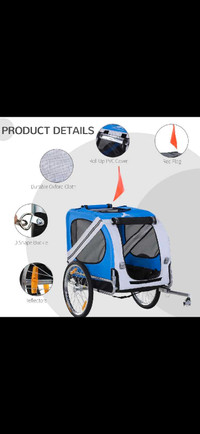Dog Bike, Trailer Foldable Pet Cart, Bicycle Wagon, Cargo Carrie