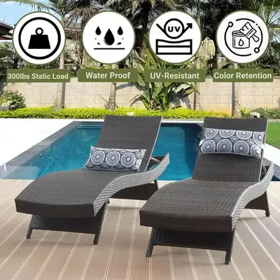 Brand New Set of 2 79" Patio Reclining Chair $199, View more