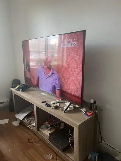 Samsung 55” Crystal UHD 4K Smart TV + TV Stand – $450, View more