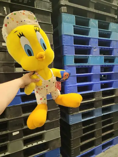 tweety bird in a painter outfit $50. All plastic pallets are pick in person. first come first choice...