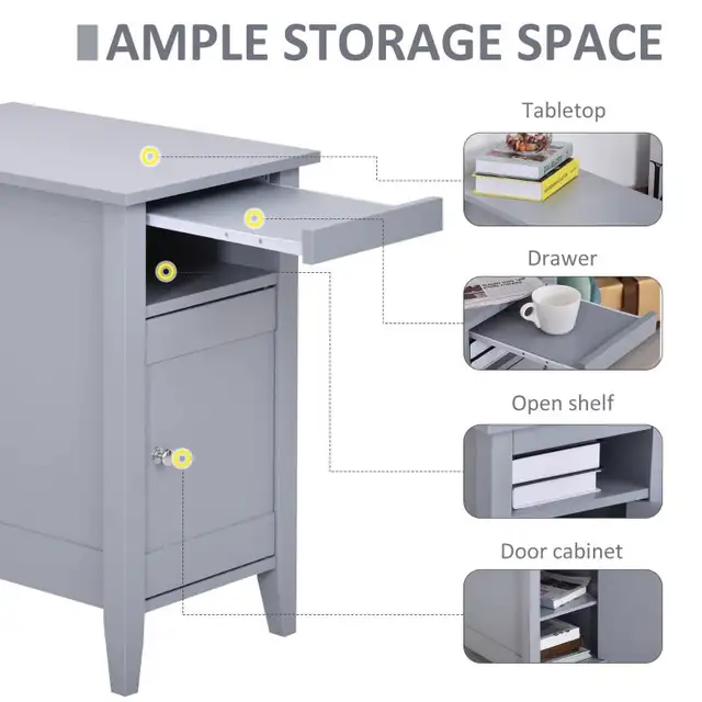 Wooden 3-Tier Modern Nightstand with Pullout Shelf in Bookcases & Shelving Units in Markham / York Region - Image 4