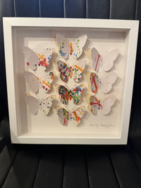 Cadre papillon 3D Ikea Olunda Colorful Butterfly Wall Art Signed