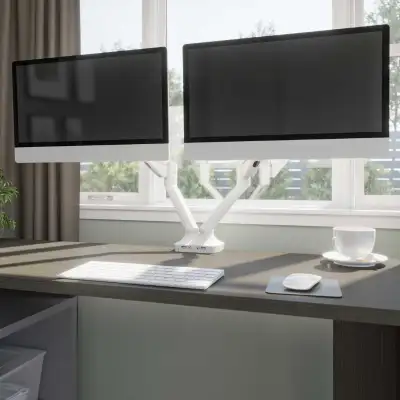 Bestar Universel Dual Monitor Arm with Pistons, View more