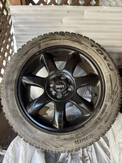 For sale is 4 Mini Cooper rims and winter tires, size 205/55/16. Bolt pattern 4x100 mm One of the ti...