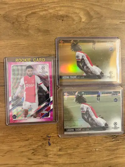 Lot 3 Carte Soccer Traore/50 + Refractor / Rensch Pink RC Ajax, View more