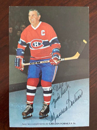 Carte de hockey signée par Maurice Richard des Canadiens
