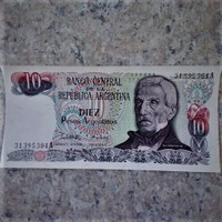 1983-84 Argentina 10 Pesos banknote "Uncirculated"
