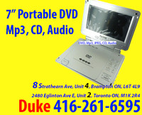 Great DVD Portable 7" CD-RWs, and MP3, NTSC / PAL 100~240Volts