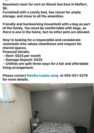 Basement Room for Rent