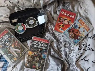I am selling a PSP with some games and movies. It's a little old but still works well.