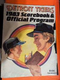 1983 Detroit Tigers score book and official program