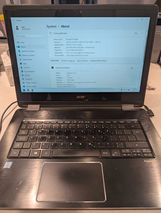 Laptop 14" Acer Aspire R. Transformer. i5 (6th Gen), 8Gb, 256Gb  in Laptops in Ottawa