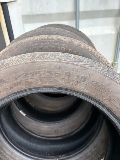 Plenty of life remaining in these top brand summer tires. One of the 4 tires has a tire shop patch i...