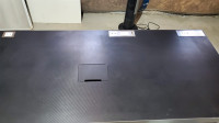Sturdy office table with carbon fiber top, internal connections 