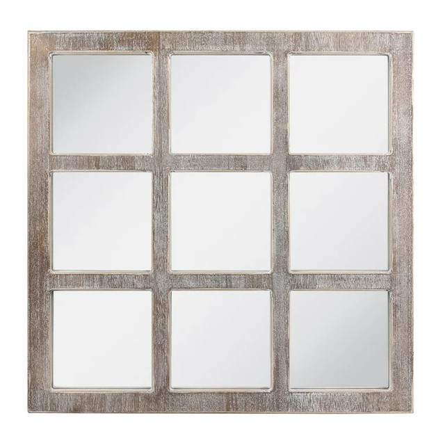 Stonebriar 23.5"x23.5 Light Brown 9 Panel Wall Decorative Mirror in Home Décor & Accents in City of Toronto - Image 3