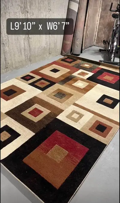 150 each or 200 for both. 9’10” x 6’7”