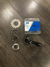 New Bicycle Single Speed Conversion Kit Tensioner Chain Cog Set