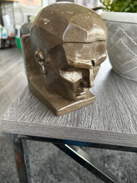 Cast sculpture “thinking” , bookend , WC Brouwer 