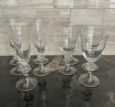 Italian Crystal Stemware with Murano Glass Stems – 11 Pieces, View more