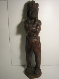 INDIGENOUS NATIVE AMERICAN  CHIEF WOOD CARVING