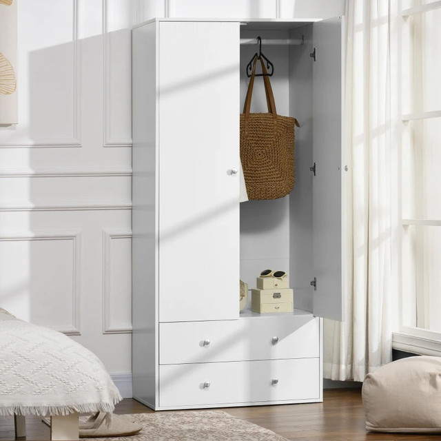 Wardrobe Closet, Armoire with Drawers and Hanging Rail for Bedro in Dressers & Wardrobes in Markham / York Region - Image 2