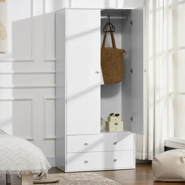 Wardrobe Closet, Armoire with Drawers and Hanging Rail for Bedro in Dressers & Wardrobes in Markham / York Region - Image 3