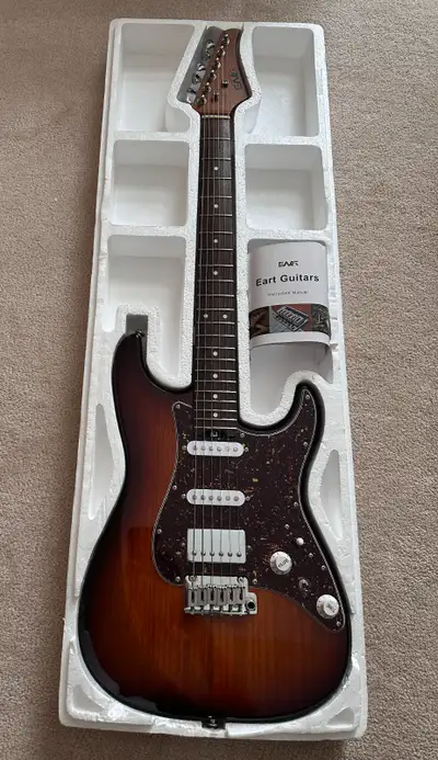 EART Electric Guitar DMX-9, 6 String Tremolo Bridge, Solid Body, View more