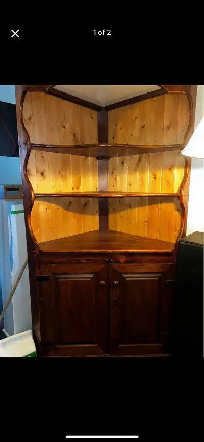 Handmade wooden corner cabinet , View more