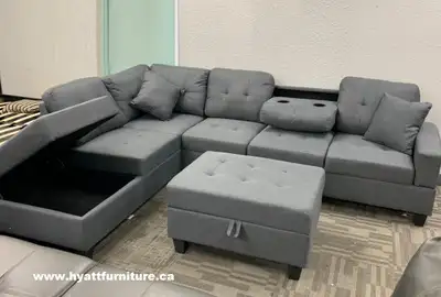 Large 7 -seater Sectional Sofa Brand New Storage Couches Family, View more